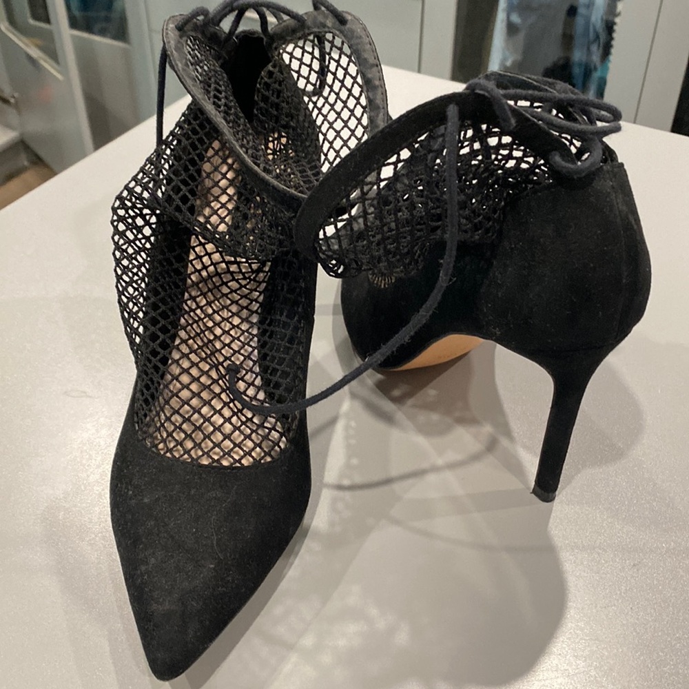 Zara caged net heels